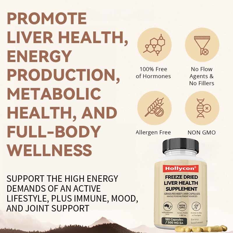 อาหารเสริมสุขภาพตับแบบเยือกแข็ง OEM เพื่อสุขภาพการเผาผลาญ สุขภาพองค์รวม ภูมิคุ้มกัน การสนับสนุนข้อต่อ แคปซูลตับวัวที่เลี้ยงด้วยหญ้า