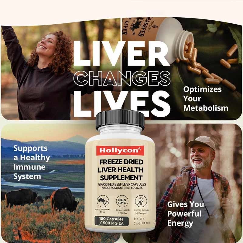 อาหารเสริมสุขภาพตับแบบเยือกแข็ง OEM เพื่อสุขภาพการเผาผลาญ สุขภาพองค์รวม ภูมิคุ้มกัน การสนับสนุนข้อต่อ แคปซูลตับวัวที่เลี้ยงด้วยหญ้า