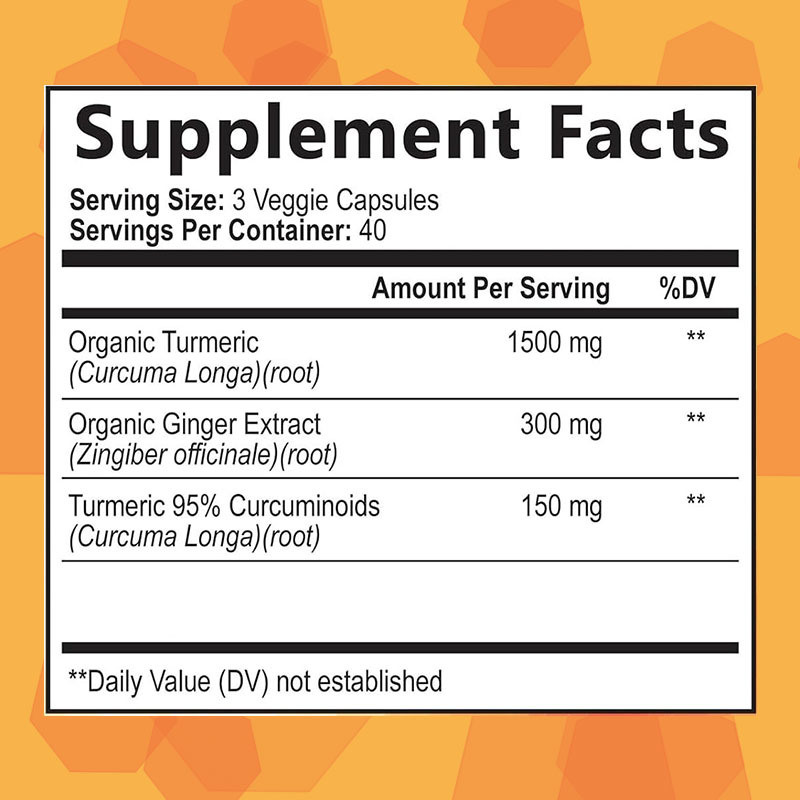 ผลิตภัณฑ์เสริมอาหาร OEM ขมิ้นชัน เคอร์คูมิน ผสมขมิ้นชันออร์แกนิก ขิง และพริกไทยดำ เพื่อการดูดซึมที่ดีที่สุด แคปซูลเคอร์คูมินเพื่อการบำรุงข้อ