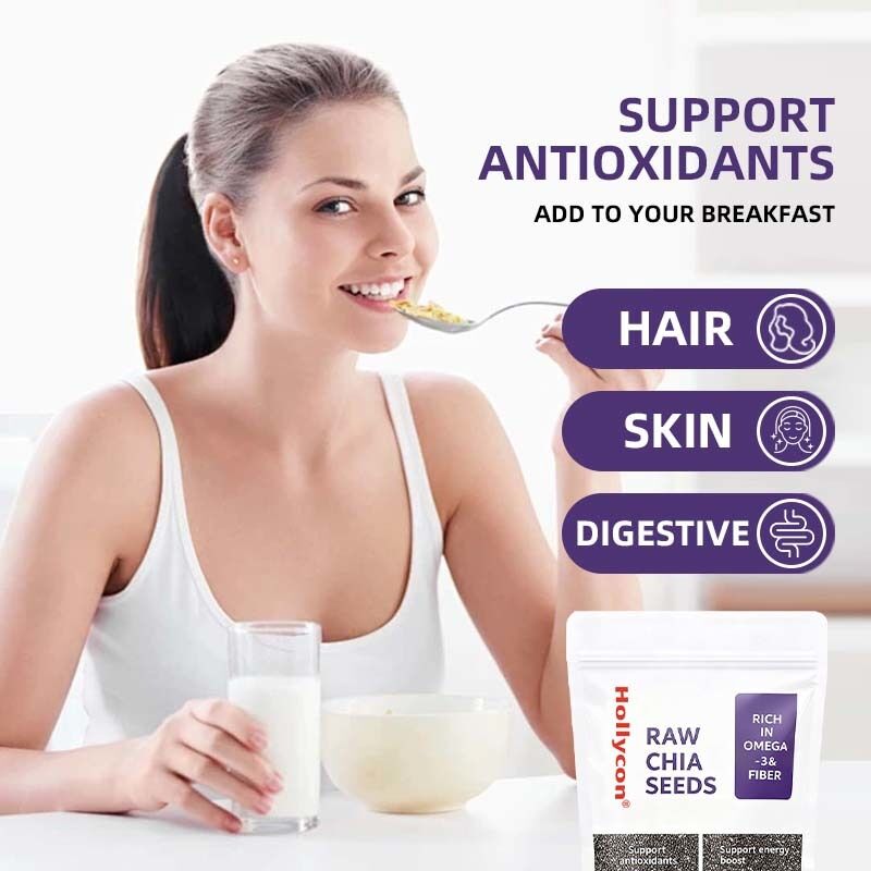 เมล็ดเจีย OEM / ODM 500 กรัม, แพ็ค 1 | เมล็ดสำหรับรับประทาน | เมล็ดเพื่อการควบคุมน้ำหนัก | อุดมไปด้วยแคลเซียม โปรตีน และไฟเบอร์ ไม่เติมน้ำตาล สูตรเฉพาะ