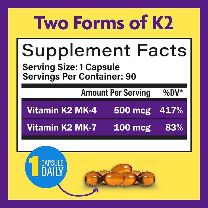 ซอฟเจลวิตามิน K2 แบบเต็มสเปกตรัม OEM พร้อม 600 Mcg ของรูปแบบ Trans สนับสนุนสุขภาพทั่วไปและความแข็งแรงของกระดูก อาหารเสริมวิตามิน K2