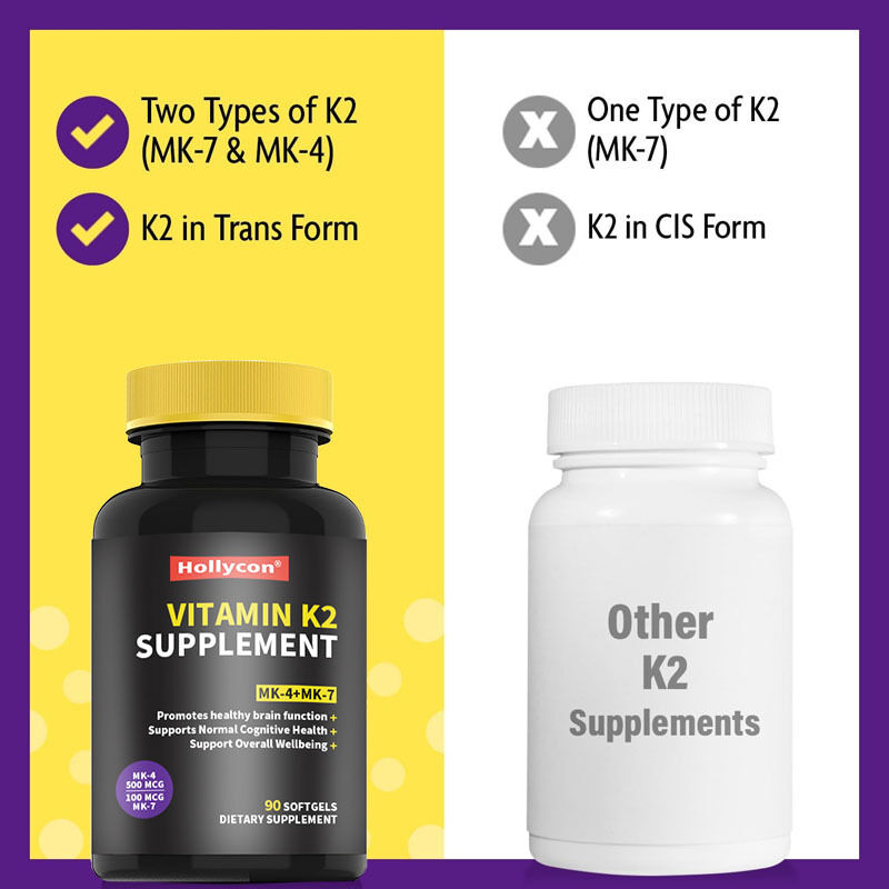 ซอฟเจลวิตามิน K2 แบบเต็มสเปกตรัม OEM พร้อม 600 Mcg ของรูปแบบ Trans สนับสนุนสุขภาพทั่วไปและความแข็งแรงของกระดูก อาหารเสริมวิตามิน K2