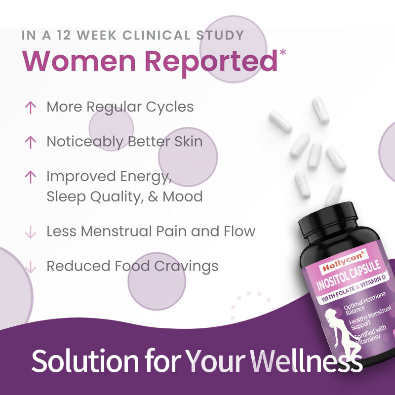 OEM อาหารเสริม Inositol Premium Inositol Plus Ratio ความสมดุลของฮอร์โมนและการสนับสนุนไข่ท้องที่สุขภาพดีสําหรับผู้หญิง