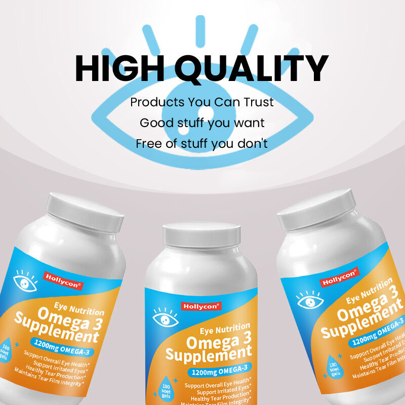 อาหารเสริมโอเมก้า 3 ขนาด 1200 มก. สำหรับบำรุงสายตาจาก OEM, น้ำมันปลาทริกลีเซอไรด์จากเมล็ดแฟลกซ์ออร์แกนิก และวิตามินอี, โอเมก้า 3 ซอฟท์เจล