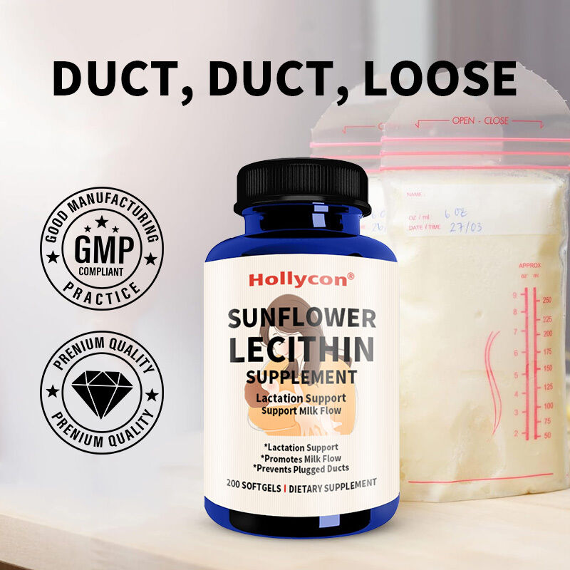 ซอฟเจลเลซิตินจากดอกทานตะวัน OEM 1200 มก. สนับสนุนการให้นมบุตร การไหลของน้ำนม ท่อน้ำนมอุดตัน อาหารเสริมเลซิตินจากดอกทานตะวัน