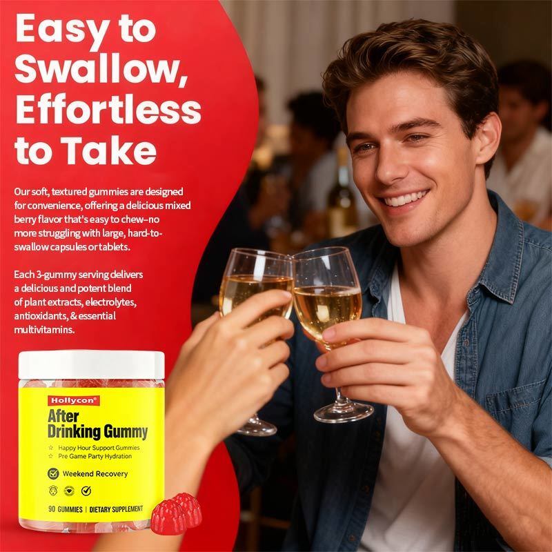 OEM แฮปปี้ ออว์ร์ กัมมี่ อาหารเสริม พาร์ตี้ก่อนเกม ไฮดราชั่น อิเล็กทรอลิตแอลกอฮอล์ DHM หมึกนม หลังจากดื่มกัมมี่