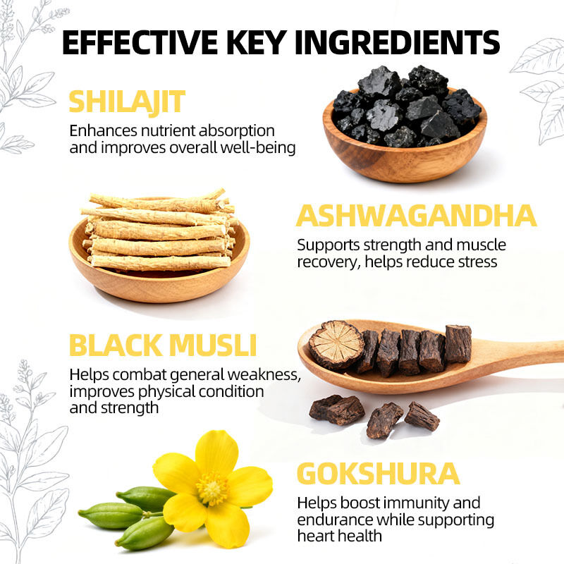 Private Label Shilajit Gummies With Ashwagandha Boost Energy Enhance Workout Improve Immunity Pure Himalayan Shilajit Supplement