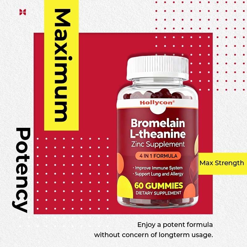 เบอร์ส่วนตัว โบรเมลีน L-theanine ซิงค์อาหารเสริม อาหารเสริมสําหรับเด็ก วีแกน ผู้ใหญ่ Quercetin ยํา