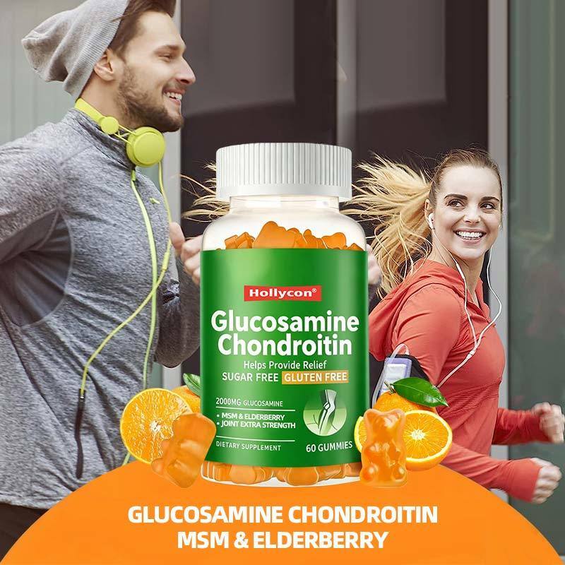 OEM Glucosamine Chondroitin Gummies MSM Elderberry ความแข็งแรงเพิ่มเติมของข้อต่อเนื่อง