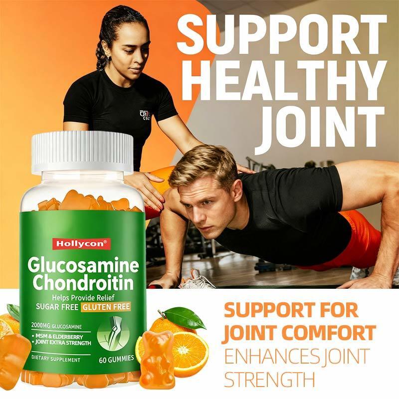 OEM Glucosamine Chondroitin Gummies MSM Elderberry ความแข็งแรงเพิ่มเติมของข้อต่อเนื่อง