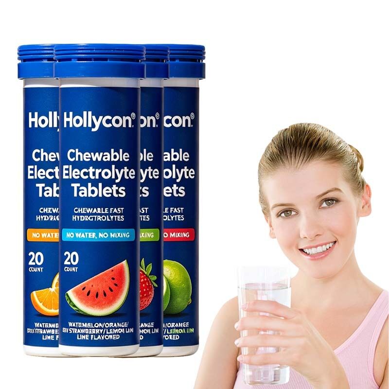 Chewable Electrolyte Tablets with Balanced Electrolyte Formula for Convenient Hydration Aid and Easy Chewable Design