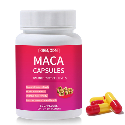 สมุนไพรดิบ Maca Root Supplement 120 แคปซูลช่วยเพิ่มความอุดมสมบูรณ์ของเพศชาย