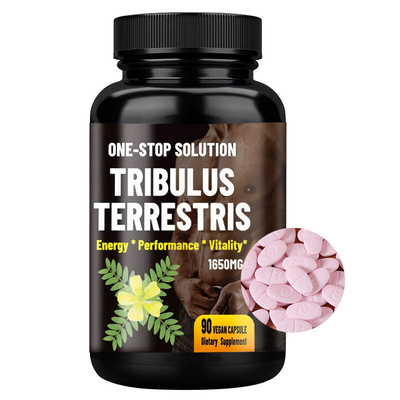 ยาเม็ด Tribulus Terrestris ฉลากส่วนตัวสำหรับสุขภาพต่อมลูกหมากเสริมชาย