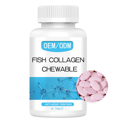 Anti Aging Chewable Fish Collagen Glutathione Capsules เม็ดสำหรับผิวขาว