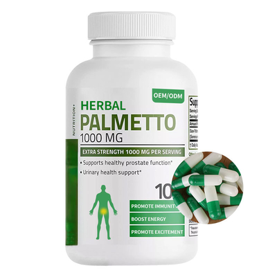 อาหารเสริมเสริมชาย OEM สมุนไพร Saw Palmetto Capsules 1000 Mg