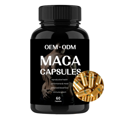 แคปซูลเสริมราก Maca 1500 มก. สำหรับผู้ชายบรรเทาความเครียด