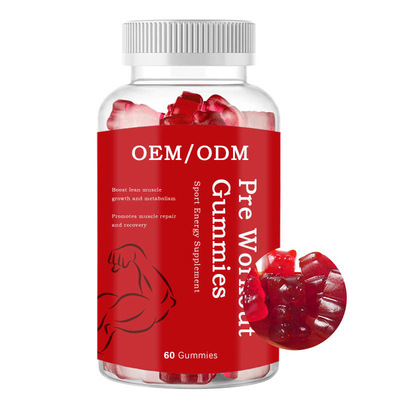 BCAA แคปซูลเพิ่มน้ำหนักสำหรับผู้ใหญ่ก่อนออกกำลังกาย Gummies Supplement