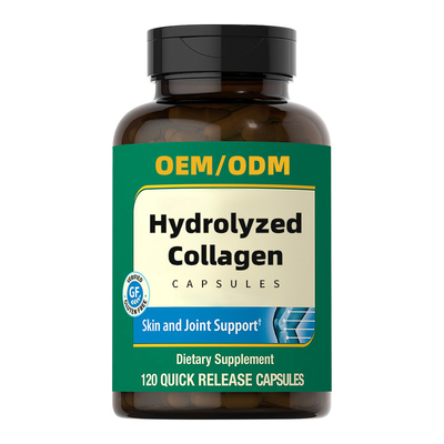OEM Peptides โปรตีน Hydrolysate Hydrolyzed Collagen Capsules สำหรับการต่อต้านริ้วรอย