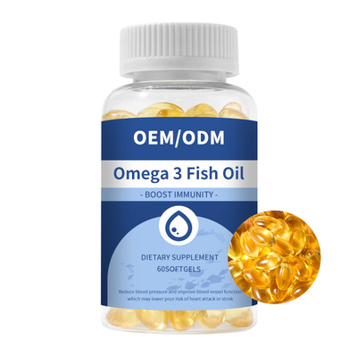 ODM กรดไขมันโอเมก้า 3 แคปซูลน้ำมันปลาซอฟเจลปรับปรุงสุขภาพสมอง