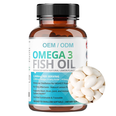 น้ำมันปลา Omega 3 Softgel DHA EPA Capsules เพื่อสุขภาพสมอง