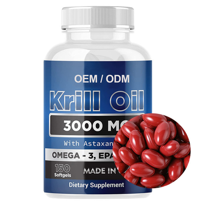 EPA / DHA Omega 3 Softgels Krill Oil อาหารเสริมเพื่อสุขภาพหัวใจ