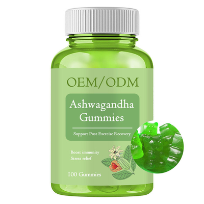 OEM 60 Ashwagandha อาหารเสริม Gummies ความเครียดบรรเทาภูมิคุ้มกันพลังงาน