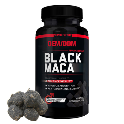 OEM Black Maca Root 20000Mg Capsules สำหรับผู้ชายและผู้หญิงมังสวิรัติ Max Strength Energy Supplement