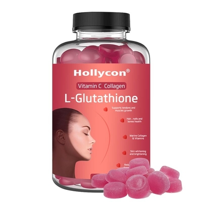 อาหารเสริมต่อต้านริ้วรอย OEM คอลลาเจนแอล-กลูตาไธโอน Gummies ยาปรับผิวขาว