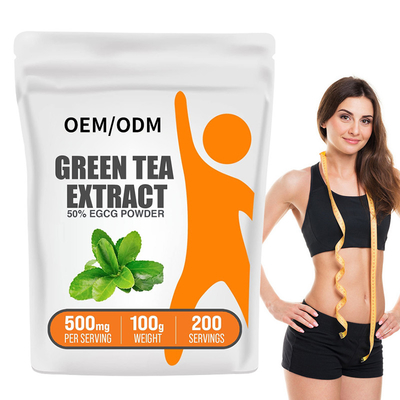 ผงสารสกัดจากชาเขียวฉลากที่กำหนดเองพร้อมอาหารเสริมชาเขียว EGCG 50%