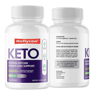 อาหารเสริมเพื่อสุขภาพ OEM รองรับการเผาผลาญไขมัน Keto ลดน้ำหนักสลิมมิ่งแคปซูล