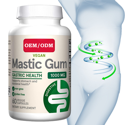 OEM Mastic Gum Capsules 1,000 มก. สุขภาพระบบทางเดินอาหารภูมิคุ้มกันและสุขภาพช่องปาก