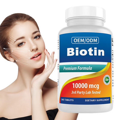 Costomizred Biotin วิตามิน B7 ส่งเสริมสุขภาพผิวผมและเล็บ 10000mcg 365 เม็ด