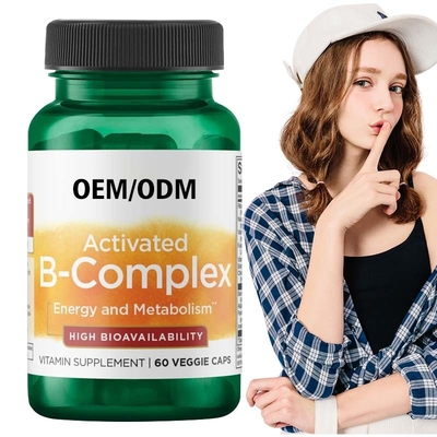 เปิดใช้งานวิตามินบีคอมเพล็กซ์แคปซูลการดูดซึมสูง 60 Veg Capsules