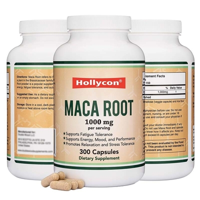 HALAL อาหารเสริม OEM สนับสนุนอารมณ์และประสิทธิภาพการกีฬา Maca Root Capsules