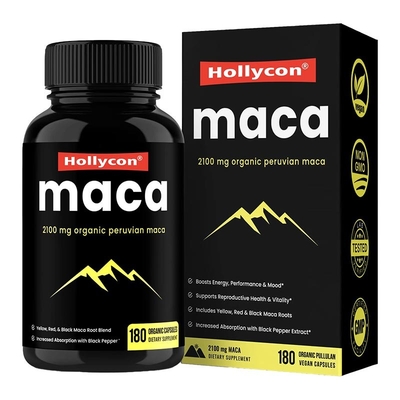 อาหารเสริม HACCP OEM เพิ่มแคปซูลราก Maca อินทรีย์พลังงานสำหรับผู้ชายผู้หญิง