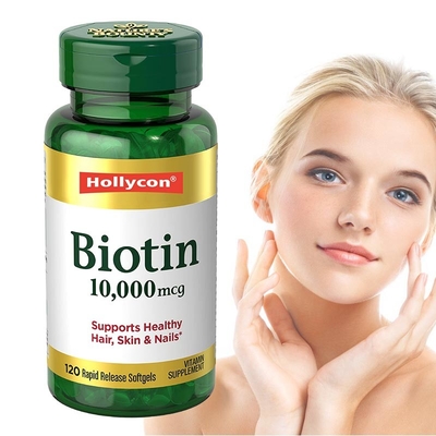 อาหารเสริม 60PCS OEM รองรับสุขภาพผิวผมและเล็บ Biotin Softgels Capsules