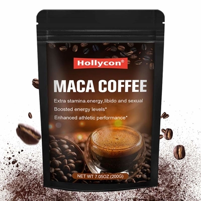 GMP Certified 200g Maca Root Supplement Brown Coffee Powder