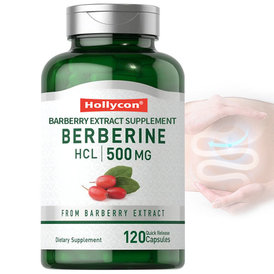 FDA Berberine Capsule 500mg Barberry Extract อาหารเสริมสมุนไพรหัวใจและหลอดเลือด Berberine HCL