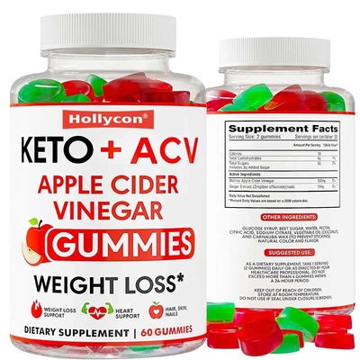 OEM Keto Apple Cider Vinegar การควบคุมน้ําหนักอุดมสมบูรณ์ การลดน้ําหนัก การลดน้ําหนัก