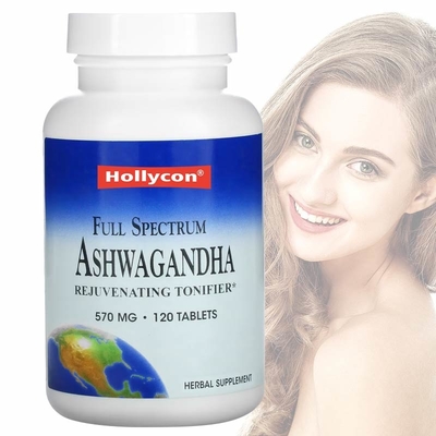 OEM Ashwagandha Root แคปซูลผิวขาว 120 เม็ด แคลเซียมกลืนง่าย