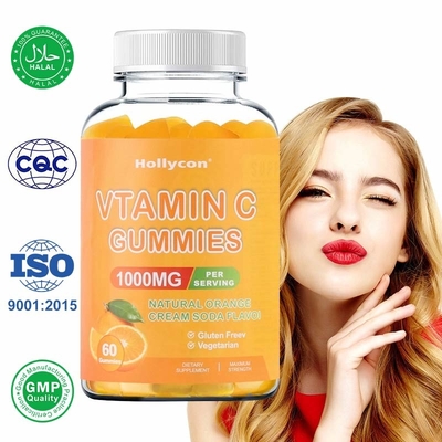 750mg วิตามินซี Gummies สำหรับผู้ใหญ่สนับสนุนภูมิคุ้มกันด้วยวิตามินบีตังฟรีส้ม