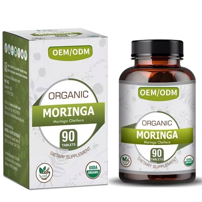 OEM ขายปลีก 1500mg Herbal Slim Capsule เม็ด Moringa Oleifera สําหรับการเผาผลาญไขมัน