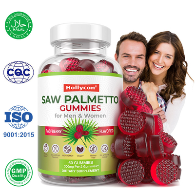 Saw Palmetto Gummies สําหรับผู้ชายและผู้หญิง การสมดุลฮอร์โมน Saw Palmetto อาหารเสริม