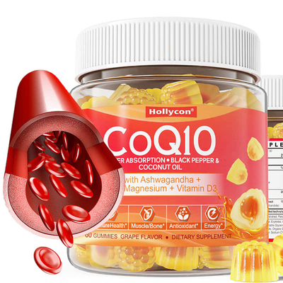 CoQ10 ยางกะทิที่มีวิตามิน D3 สําหรับสุขภาพกระดูกกล้ามเนื้อและการทํางานทางสติ