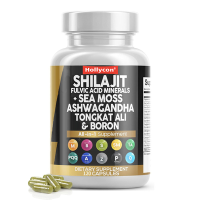 แคปซูล Shilajit สมุนไพรธรรมชาติ 30 ซอร์วิส 2 ซอร์วิส