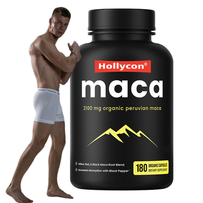 แคปซูล Maca Root 2100mg สารผสมแคปซูล Maca Root Organic สําหรับพลังงาน แคปซูล Maca