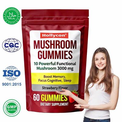 Elderberry Mushroom Gummies Vitamin Supplement Antioxidant & Digestive Support 60 Count Gummy Candy
